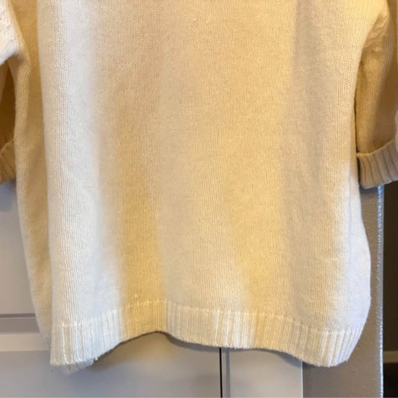 Women’s Ivory Woolovers Short Sleeve Crew Neck 100% Wool Sweater-Size XL - Picture 8 of 10